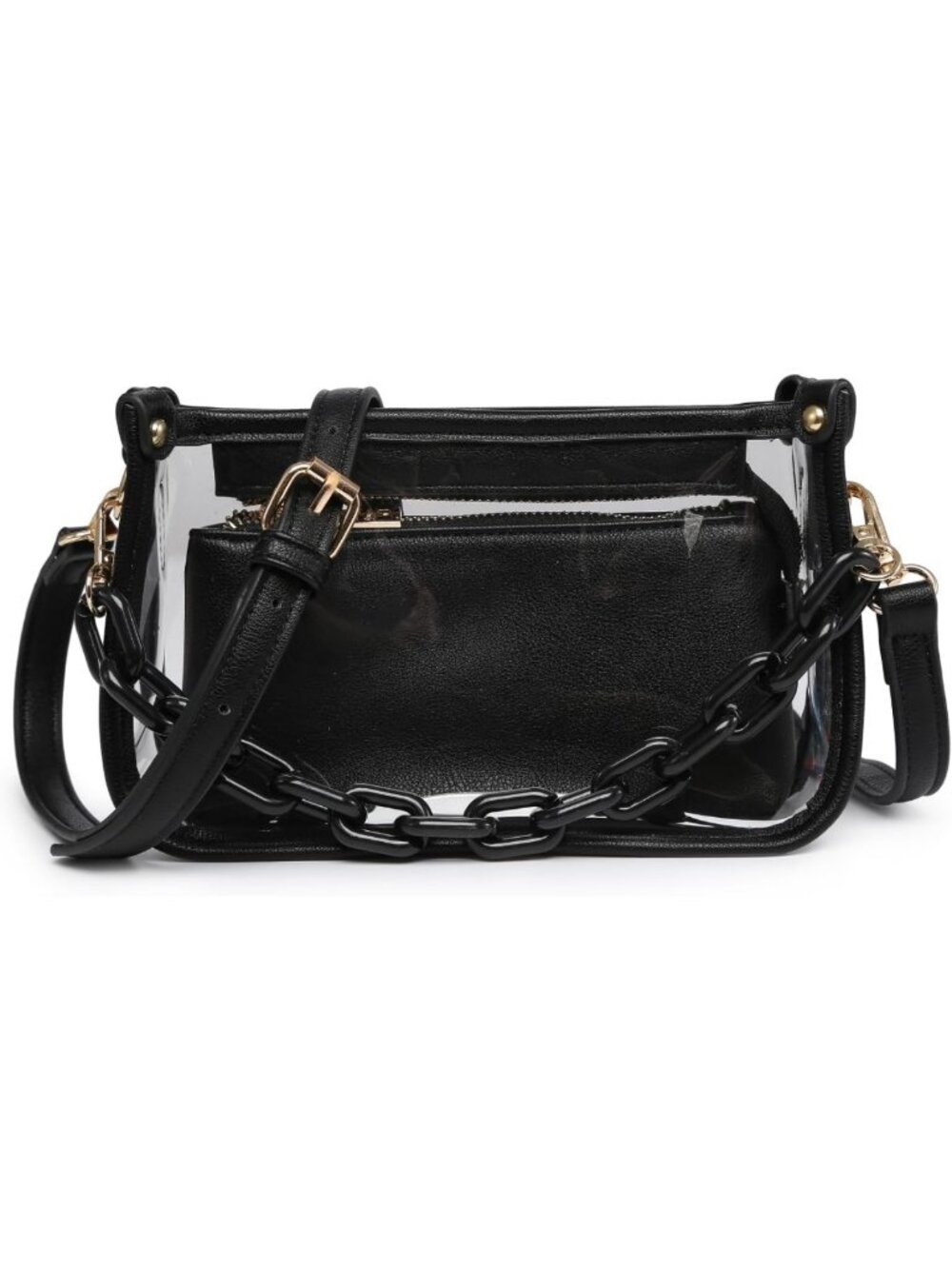 Clear Stadium Bag for Events, Stylish Crossbody Shoulder Purse for Women